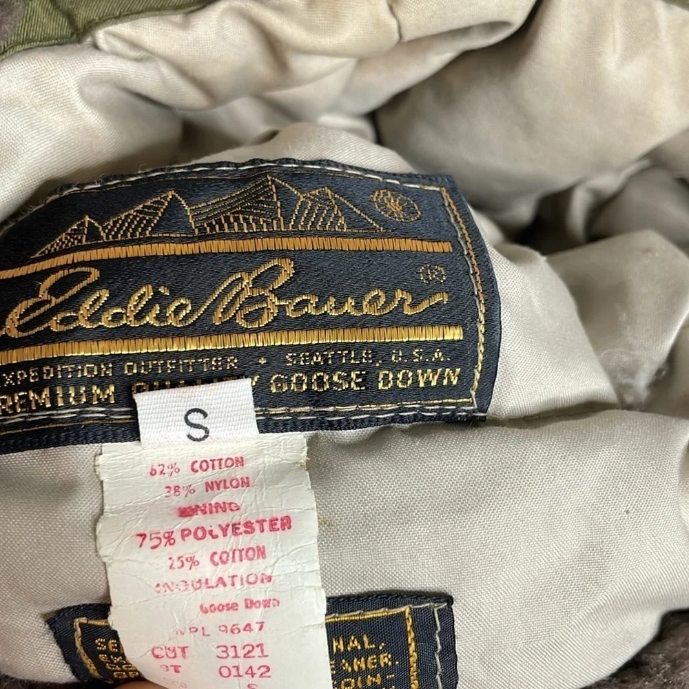 Eddie Bauer | Vintage Green Hat Faux Fur Lining Goose Down Insulated